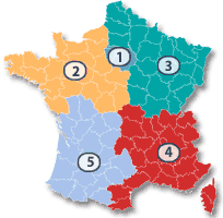 carte de France avec indicatifs téléphoniques